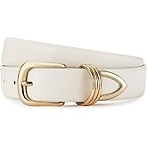 AI DEEBLUE Belts for Women with Gold Buckle Faux Leather Women's Belts Fashion Casual belts for jeans