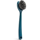 Full Circle Clean Ocean, Heavy Duty Dish Brush, Perfect for Cast Iron | Tough bristles and a built-in scraper, sustainably made 100% from recycled ghost fishing nets