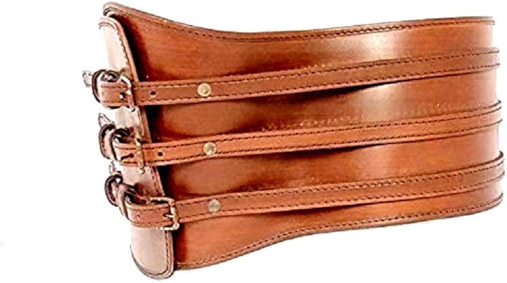 Roman Gladiator Wide Leather Kidney Belt Buckles Brown at Amazon Men’s