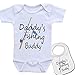 Daddy's Fishing Buddy -Cute Boutique Baby Bodysuit Onesie & Matching bib. Blue 3-6 Months