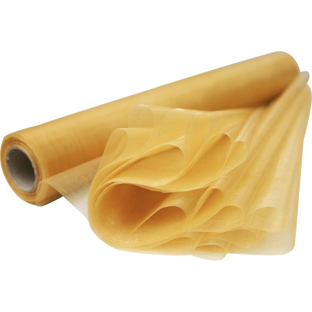 Time to Sparkle 2PCS 26M x 29cm Sheer Organza Roll Sash Fabric Table Runner Sashes Chair Cover Bows Swags Wedding Party (Precious Gold)