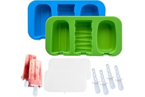 Popsicle Molds 2 Packs Silicone Ice Pop Molds BPA Free Reusable Easy Release Stackable Ice Pop Maker with Reusable Sticks and