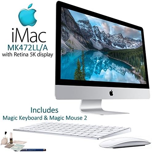 Apple iMac MK472LL/A Retina 5K Display Desktop Computer Starters Bundle: Includes Apple Magic Keyboard (MLA22LL/A) & Magic Mouse 2 (MLA02LL/A) and more...