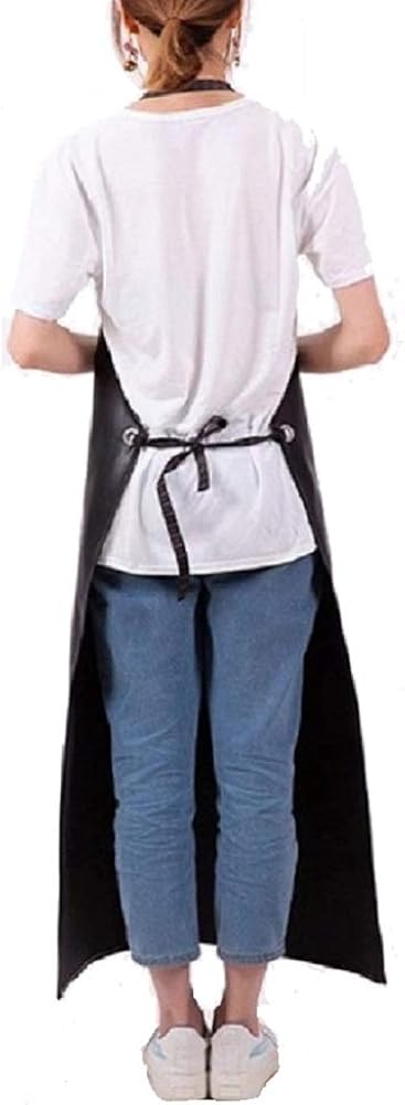 HYCOPROT Waterproof PU Soft Heavy Duty Work Safety Apron, Adjustable(Black): Clothing