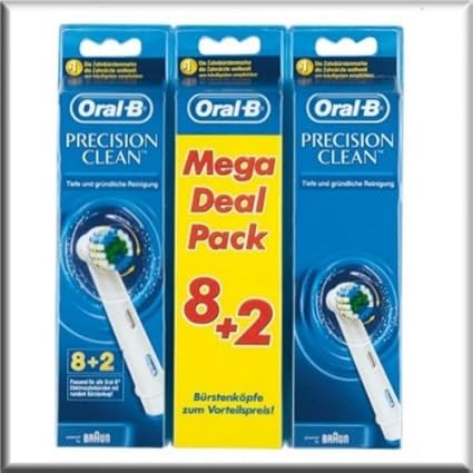 Braun Oral-B Aufsteckbürsten Precision Clean 8 + 2 für alle rotierenden Zahnbürsten von Oral-B (limitierte Edition)