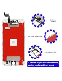 goldwangwang Digitalizador de visualización táctil Reemplazo Totalmente Marco Display Assembly Set para el iPhone 5 (Blanco) con Reparación Toolkit + Protector de visualización + instrucciones, blanco (iPhone 6s plus White)