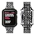 Apple Watch Diamond Bands For Women, Ezzdo Rhinestone Luxury Diamond Stainless Steel Replacement Bracelet Black Metal Watch Bands For Apple Watch 38mm 42mm series 1/2/3 With Case (Black, 38mm)