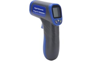 KUDOO Industrial Tachometers Gauge, Digital Photoelectric RPM Meter, Non Contact RPM Gun Tachometer Portable Motor Speed Gauge Gun Compact Photo Tachometer with LCD Digital Display, Wide Measurement Range