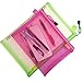 8 Pcs Zipper Mesh File Bags Folder Document Pockets with Bill B5 A5 A6 Size, AFUNTA 4 Color 4 Size Nylon Pencil Case Cosmetic Storage Office Pouch Holder- Orange, Yellow, Green, Rose Red