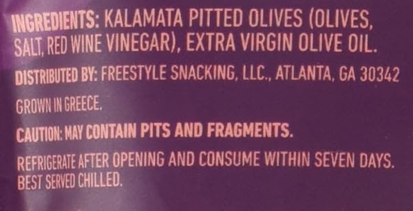 FREESTYLE SNACKS EXTRA VIRGIN OLIVE OIL KALAMATA OLIVES, 4 OZ