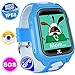 Kids Smart Watch Phone for Girls Boys, Waterproof IP68 GPS Locator SOS Wrist Smartwatch Sport Watch Game Camera Anti-Lost Alarm Clock Learning Toys Swim Run Outdoor Birthday Gift (Blue)
