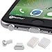 PortPlugs - Aluminum Finish Dust Plug Set - Charger and Headphone Jack Plugs- Compatible iPhone 5, SE, 6, 6s, Plus, iPad Air, iPod 5, 6 – Includes Holders (Silver)