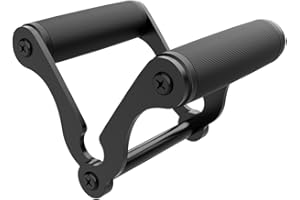 veimia V Bar T-Bar Row Landmine Handle Attachment for Barbell Bars, Solid Mine Double D Row Handle Grips with Non-Slip Rubber Grips, T-Row Attachment for Olympic Strength Training Bars，Black