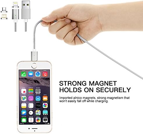 Magnetic Charging Cable, Moizen M5 3-in-1 Magnetic Lightning Cable Adapters for Lightning+USB C+Micro USB works for iphone X, 8 (5 and above) ipad, galaxy S8 8+ note 8