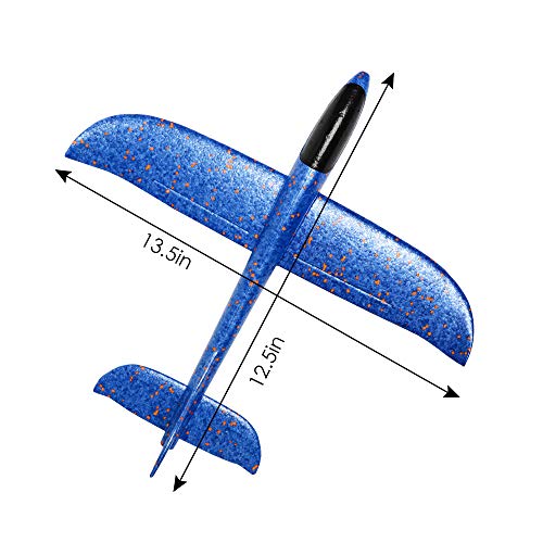 USATDD 2 Pcs Foam Airplane Aircraft Model Hand Launch Glider Plane Soft Throw Airplanes Outdoor Sports Toys for 3 4 5 6 7+ Year Old Boys Girls