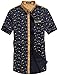 SSLR Men's Printing Pattern Casual Short Sleeve Shirt (Large, Blue(False Diamond Collar))