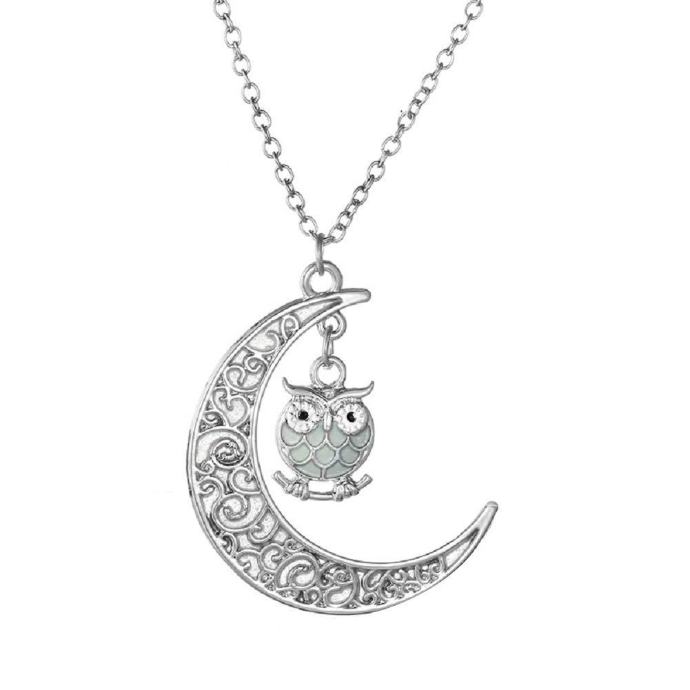 Scrox Necklace Hollow Moon Cute Owl Nights Necklace Jewelry accessories for Women Girls,With a Jewelry Bag