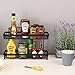MyGift 2 Tier Countertop or Wall Mount Black Metal Wire Spice Holder Rack, Kitchen Counter Storage, Pantry Cabinet Shelf Organizer, Coffee Bar Organization