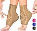 Ankle Compression Socks by SPARTHOS (Pair) – Plantar Fasciitis Sleeves with Arch Support – Foot Ankle Brace for Men and Women – Injury Recovery - Pain Relief for Sprains, Strains, Arthritis (Beige-M)