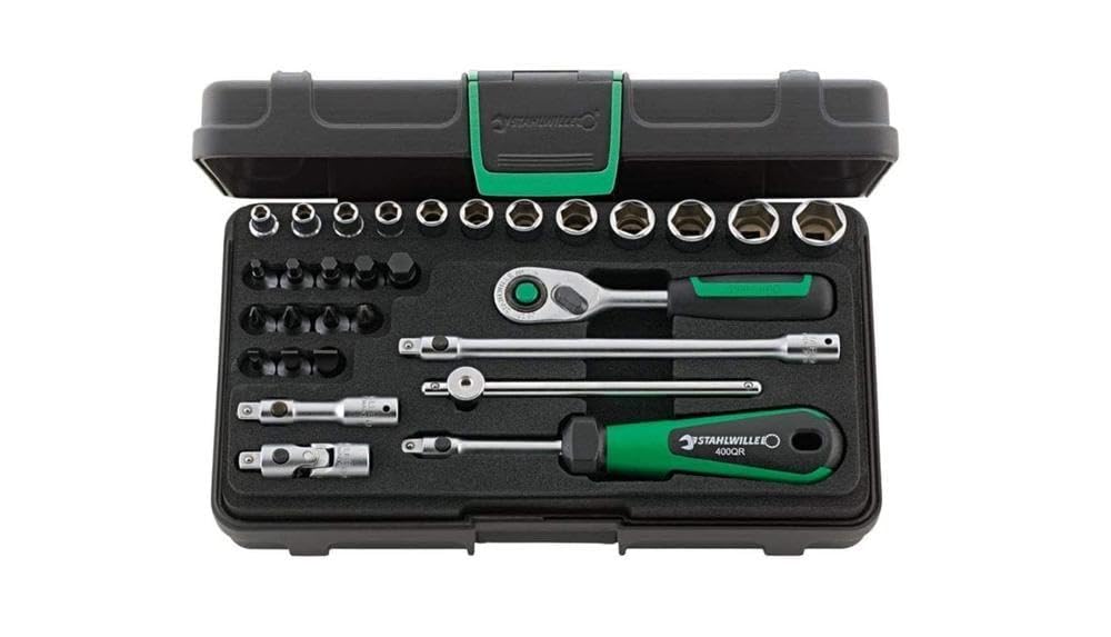 Stahlwille Socket Spanner Set 30 Pieces; ABS Plastic case; Socket Wrench, Screwdriver Inserts; 1/4 inch - 96011182