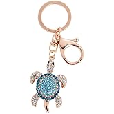 JTTBIGV Cute Animal BlingBling Crystals Keychain Animal Charm Keyring Car Bag Wallet Purse Handbags Cars Key Pendant Decor (Blue Sea Turtle)
