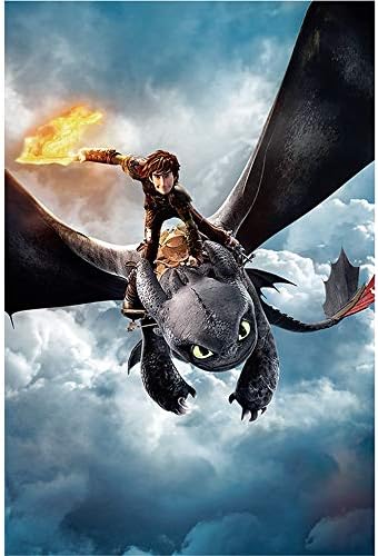 Wall Sticker How to Train Your Dragon Anime Waterproof Poster Wall Sticker - 90 X 60Cm (36 X 24 Inches) Easy to Paste Adhesive Pads with Self-Adhesive,A