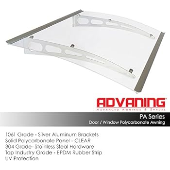 Advaning DA5935-PSS1A PA Series Polycarbonate Door Awning, 59