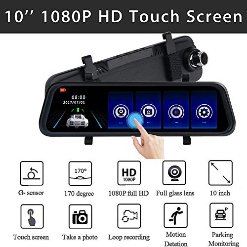 Mirror Dash Cam Backup Camera, 10