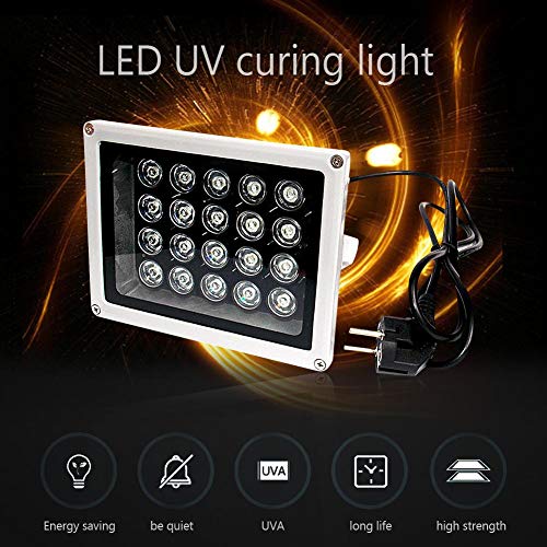 UV Ultraviolet Light Lamp,Alloet 25W Ultraviolet Fast Curing Light Mobile Phone Repair UV Glue Cure LED Lamp