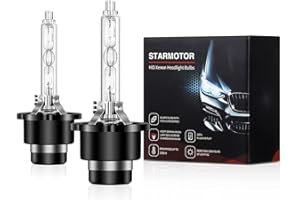 Starmotor D2R Headlight Bulb HID Xenon Headlight Bulbs 6000K Bulbs HID Headlight Assembly Pair Bulbs Super Bright D2R Replacement Headlight for Car Couple Bulbs 35W High Low Beam HID Bulb Pack of 2