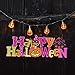 EVAIL Happy Halloween Hanging Sign Decoration Glitter Halloween Pumpkin Party Wall Sign Door Window Decorations Haunted House Yard Party Supplies Decor