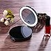 Travel Mirror Lighted Magnifying Mirror 10X 5X 1X Rechargeable Handheld Compact Mirror 5X Daylight Tri fold Makeup Mirror with Magnification LED Portable Cosmetic Vanity Mirror USB Charge Black