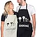 2 Pack Cooking Apron with Pockets, Waterproof Black and White Kitchen Apron, Adjustable BBQ Apron for Women Men…