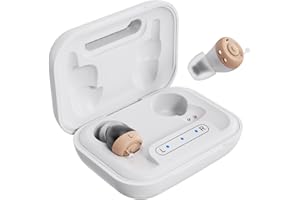 Hearing Aids, JINGHAO Rechargeable Hearing Aids for Seniors and Adults with Charging Case, Auto On/Off Hearing Aids with Volu