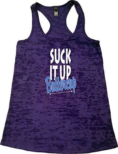 Orange Arrow Ladies Workout Tanks (XL, Rush) - Suck It Up Buttercup - Womens Zumba Tops