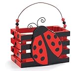 Adorable Ladybug With Hearts Wood Crate For Home Decor, Party Favor Or Decoration
