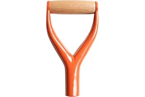 Shovel D Grip Handle,Garden Accessories Metal Shovel Replacement Handle with Wooden Grip,31mm Inside Diameter Snow Shovels Re