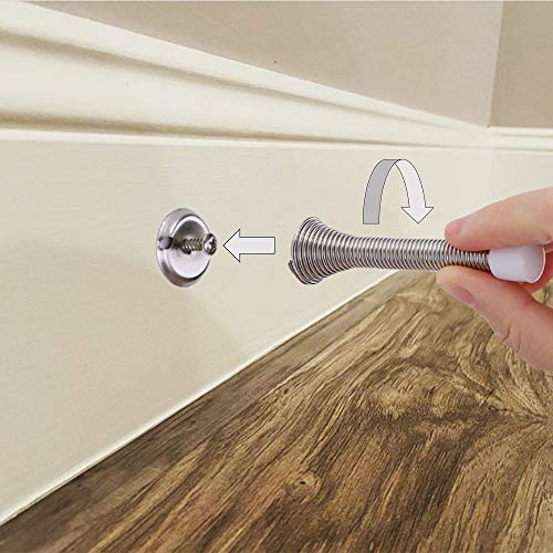 Enconker Spring Door Stopper 10 Pack 3 ⅛" Wall Protector Rubber Tip