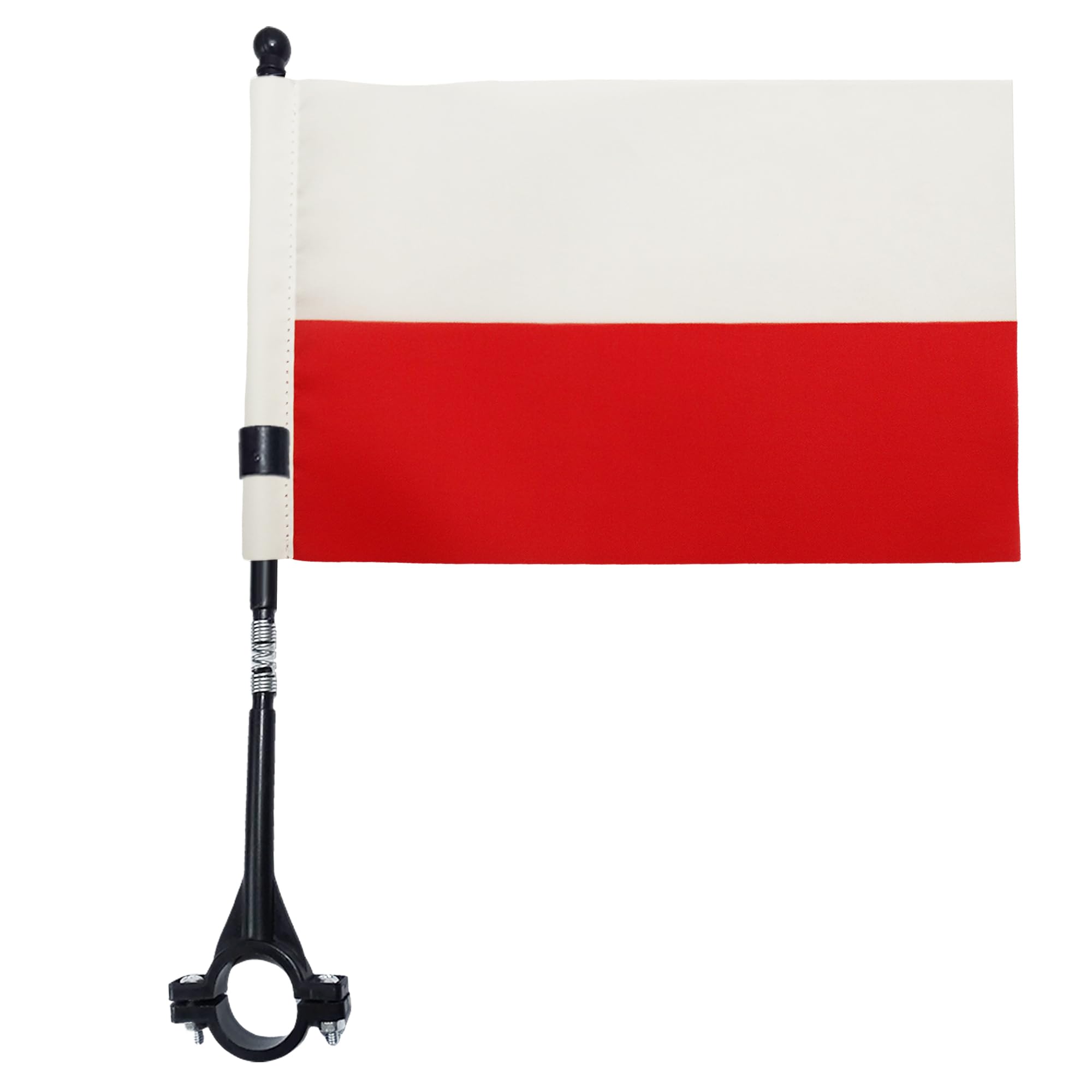 AZ FLAG - Poland Bike Flag 4'' x 6'' - Polish Bicycle Flag 100% Polyester 21 x 14 cm - Mini Banner with 12'' Black Plastic Pole