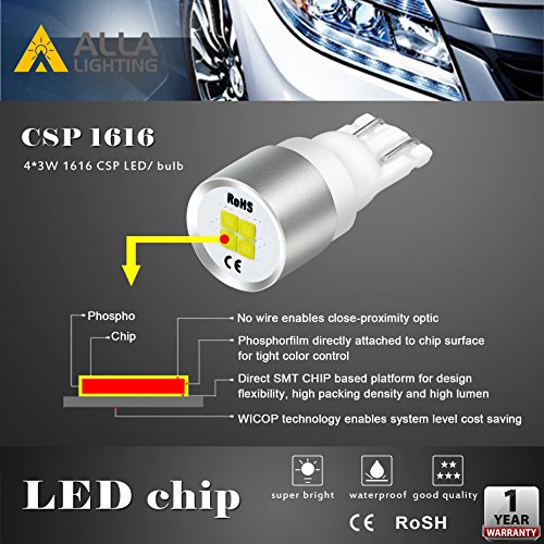 image for Alla Lighting Newest T10 194 LED Bulb 1616-SMD Super Bright LED 194 16