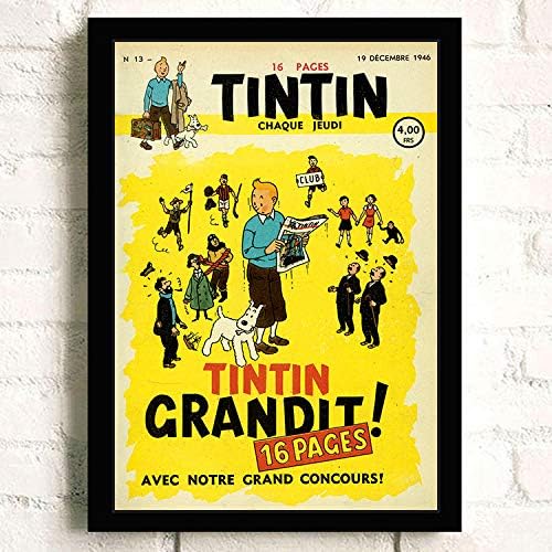 The Adventures of Tintin Cartoon Poster Prints Wall Art Decor Unframed,Multiple Patterns Available,16x12 32x22 Inches
