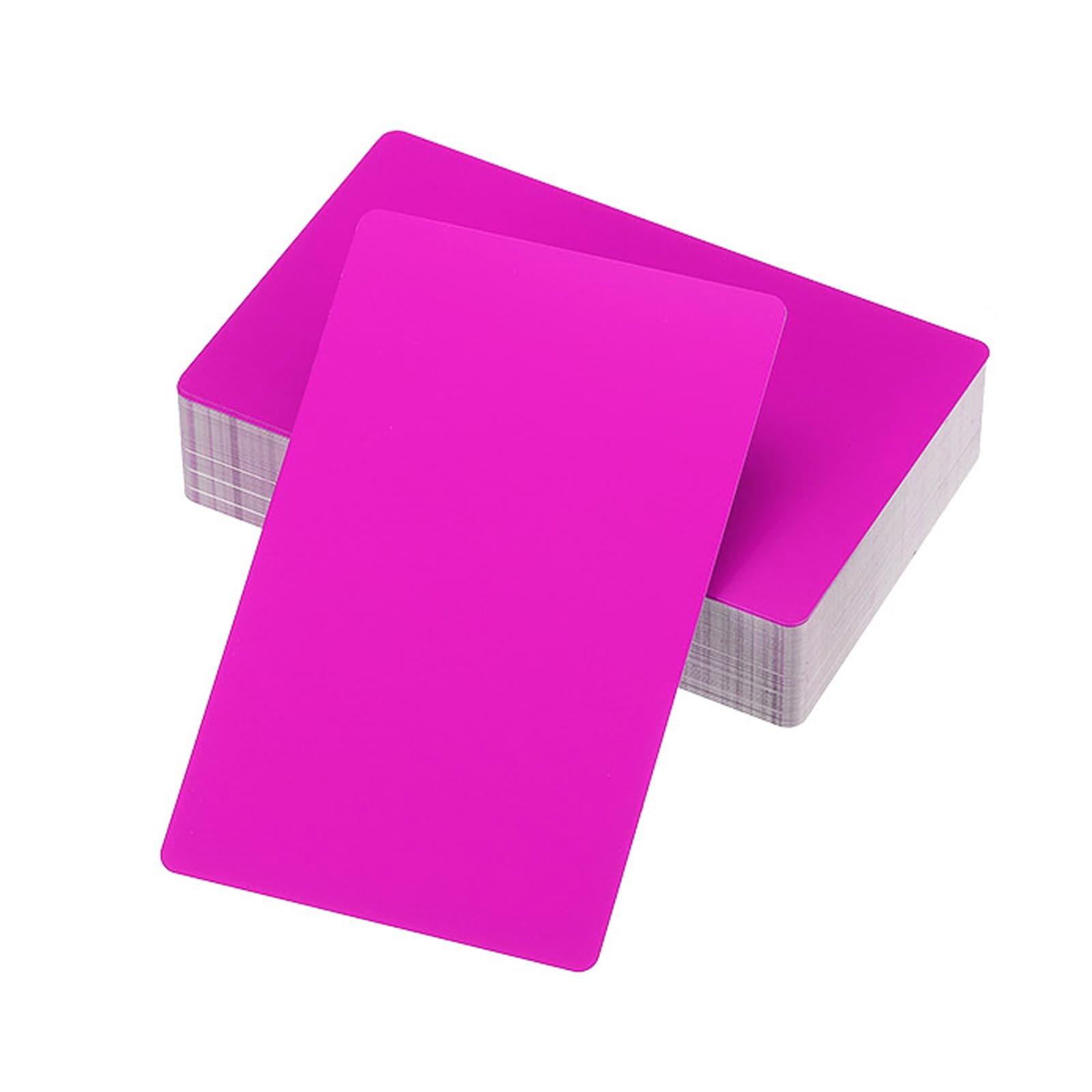 PATIKIL 300 Pack Metal Business Cards Blank, 0.45mm Thick 3.4x2.1 Inch Aluminum Laser Engrave Printable Name Card for Custom DIY, Purple