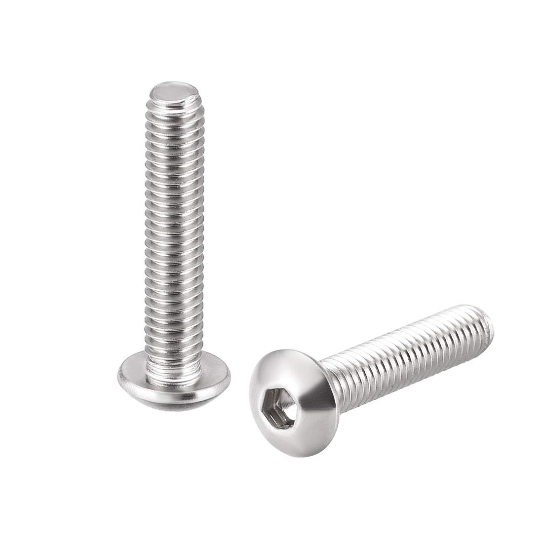 sourcing map M4x20mm Machine Screws Hex Socket Round Head Screw 304 Stainless Steel Fasteners Bolts 20pcs