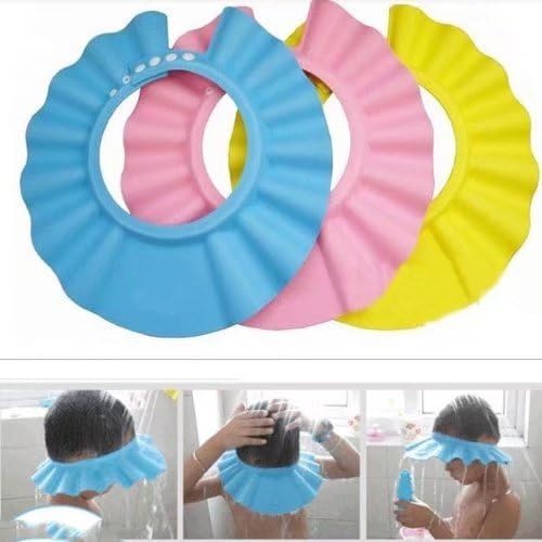 Doyeemei Soft Baby Kids Children Shampoo Bath Shower Cap Hat Wash Hair Shield 3 Color(Yellow)