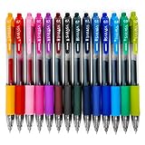 Zebra - Sarasa Retractable Gel Ink Rollerball - Fast Drying - 0.7mm - Assorted Pack of 14 Ink Colours