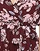SheIn Women's V Neck Floral Print Tie Waist Short Romper Jumpsuit Medium #Burgundy