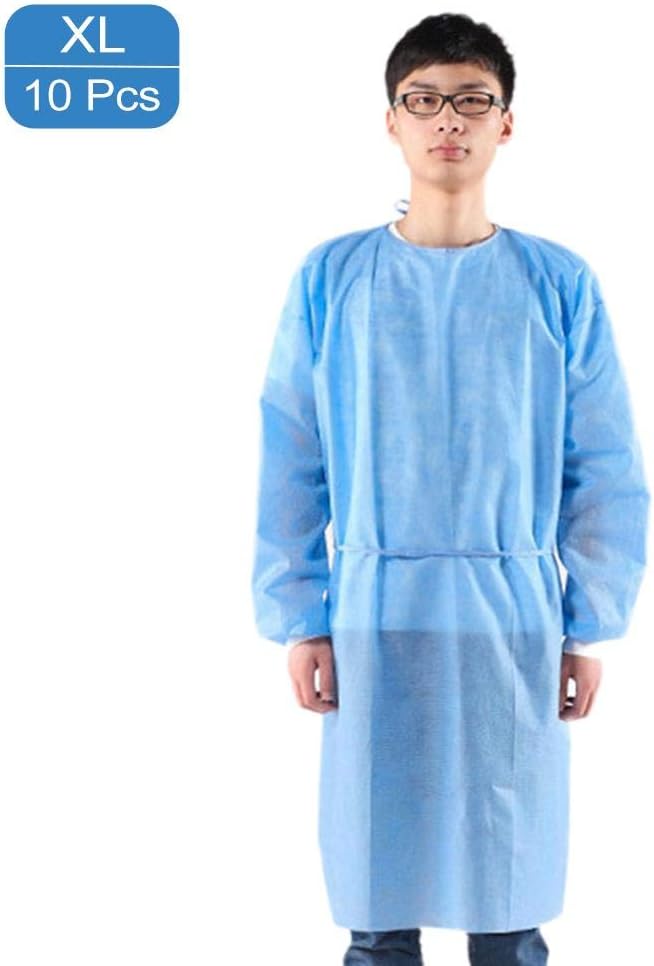 Jungles Disposable Work Clothes, Isolation Clothes, Protective Isolation Gown,in/Outdoor SMS Non-Woven Dustproof Coverall for Women Men Anti-Fog Anti-Particle