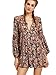 Milumia Women's Bohemian Floral Print Long Sleeve Crochet Swing Dress