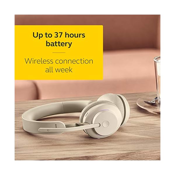 Jabra-Evolve2-65-Wireless-PC-Headset-with-Charging-Stand--Noise-Cancelling-UC-Certified-Stereo-Headphones-With-Long-Lasting-Battery--USB-C-Bluetooth-Adapter--Beige Jabra Evolve2 65 Wireless PC Headset with Charging Stand – Noise Cancelling UC Certified Stereo Headphones With Long…