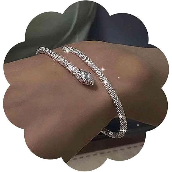Amazon.com: Zeshimb Silver Snake Open Cuff Bangle Adjustable